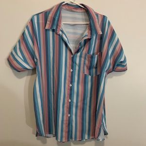 Striped Button-up T-shirt